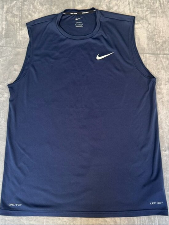 Nike Other - Nike Swim Men's Navy Dri-FIT UPF 40+ Sleeveless Rash Guard M